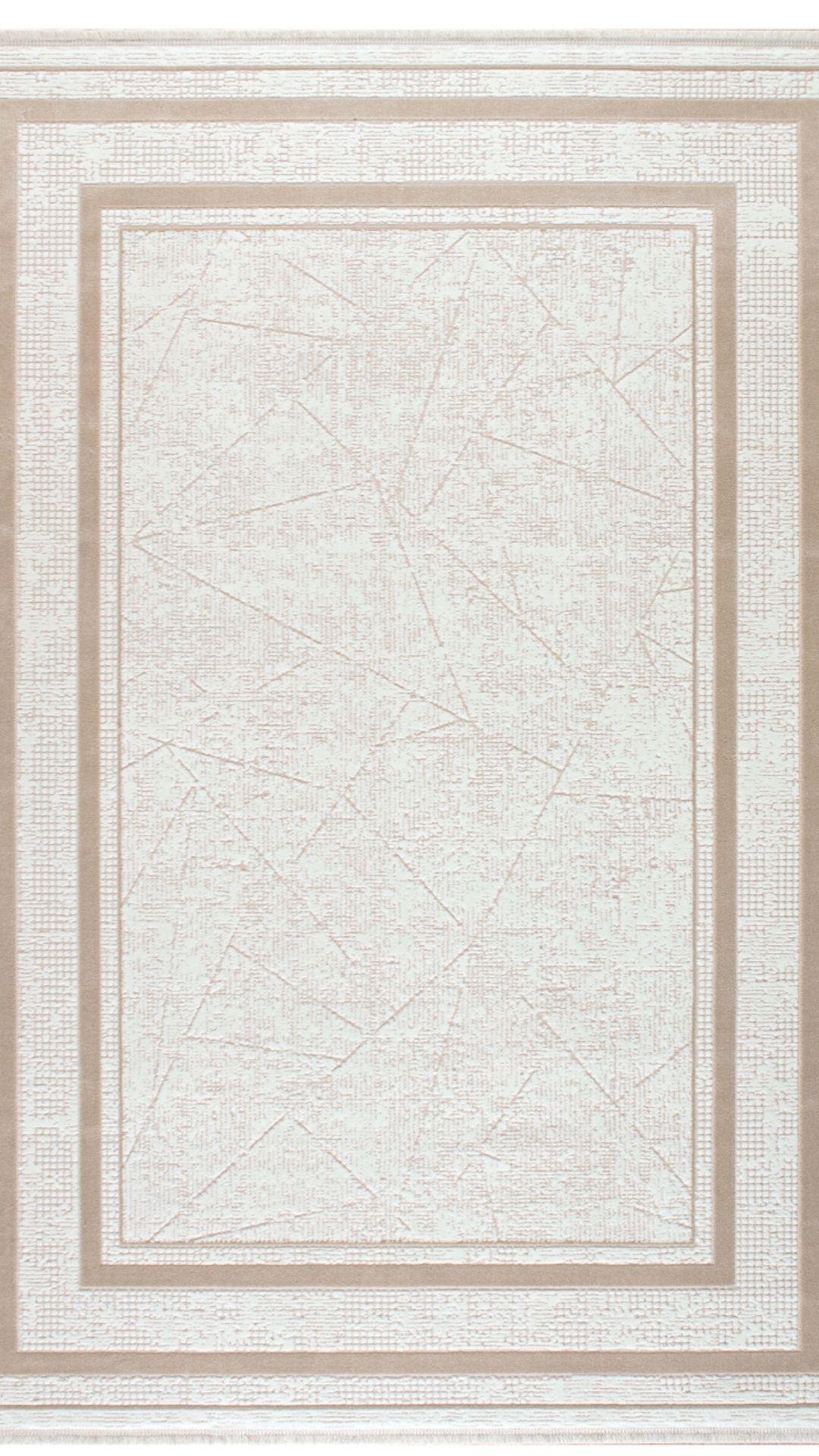 By Özer Halı Kemik Renk Bej Bordürlü Modern Stil Artemis Halı Murano 02990C Salon Halısı
