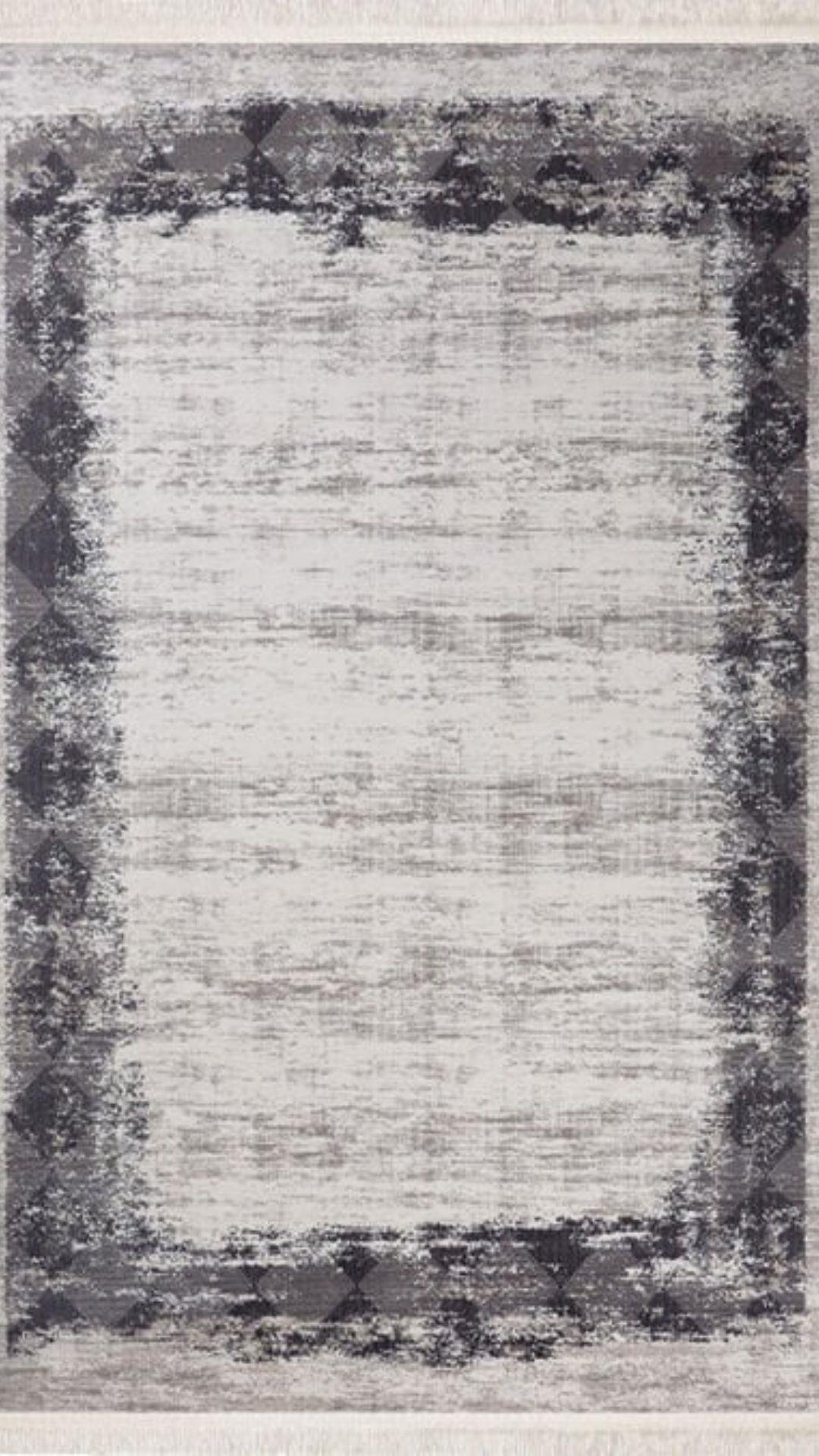 By Özer Halı Kırık Beyaz Renk Koyu Gri Bordürlü Modern Stil Nexus Halı Elva 3502 Salon Halısı