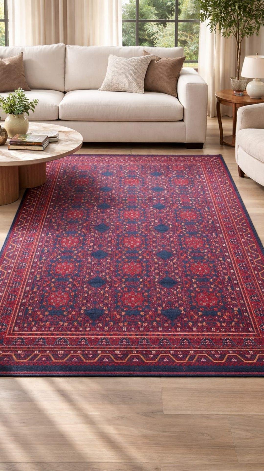 By Özer Halı Kırmızı Renk Otantik Stil Decoser Afgan Kilim 831 