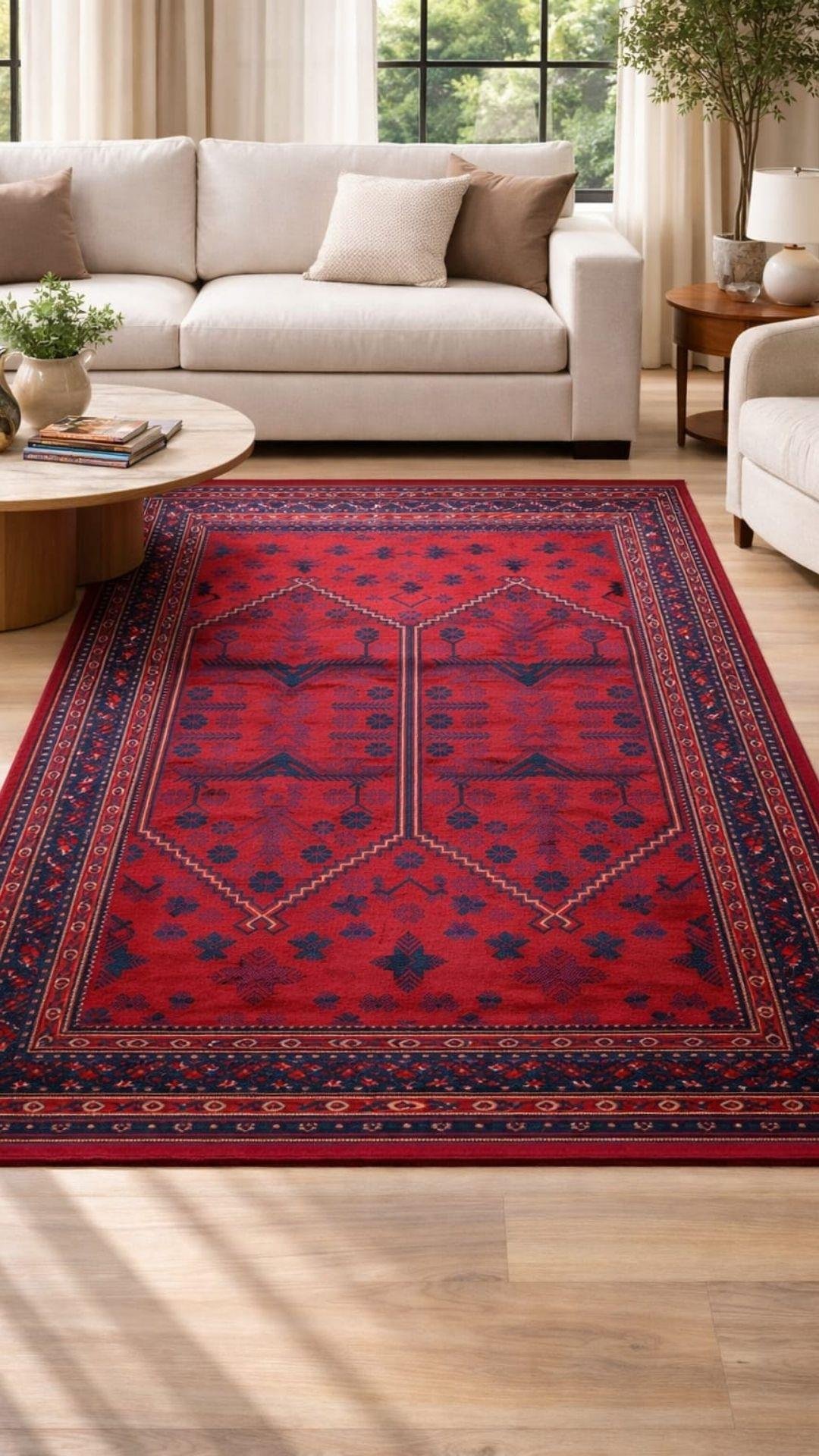 By Özer Halı Kırmızı Renk Otantik Stil Decoser Afgan Kilim 830 
