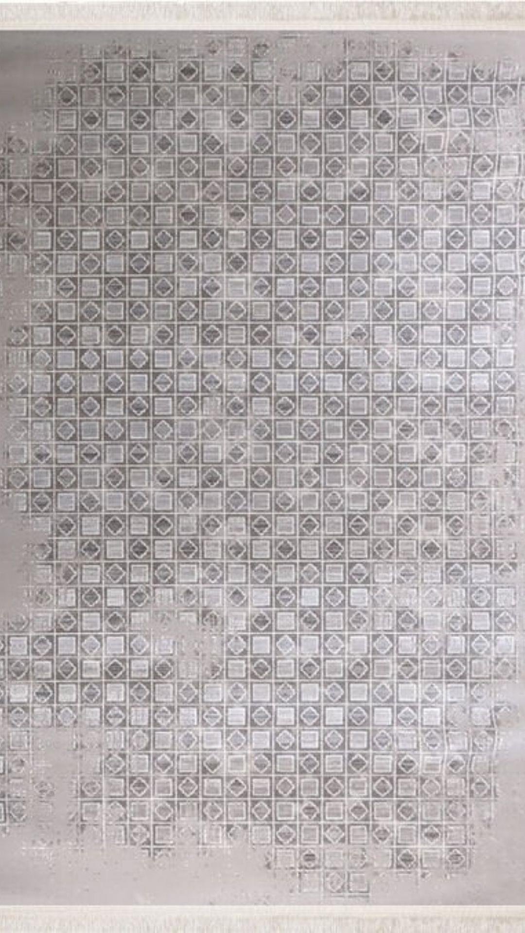 By Özer Halı Koyu Gri Renk Geometrik Desenli Modern Stil Nexus Halı Elegant 4404A Salon Halısı