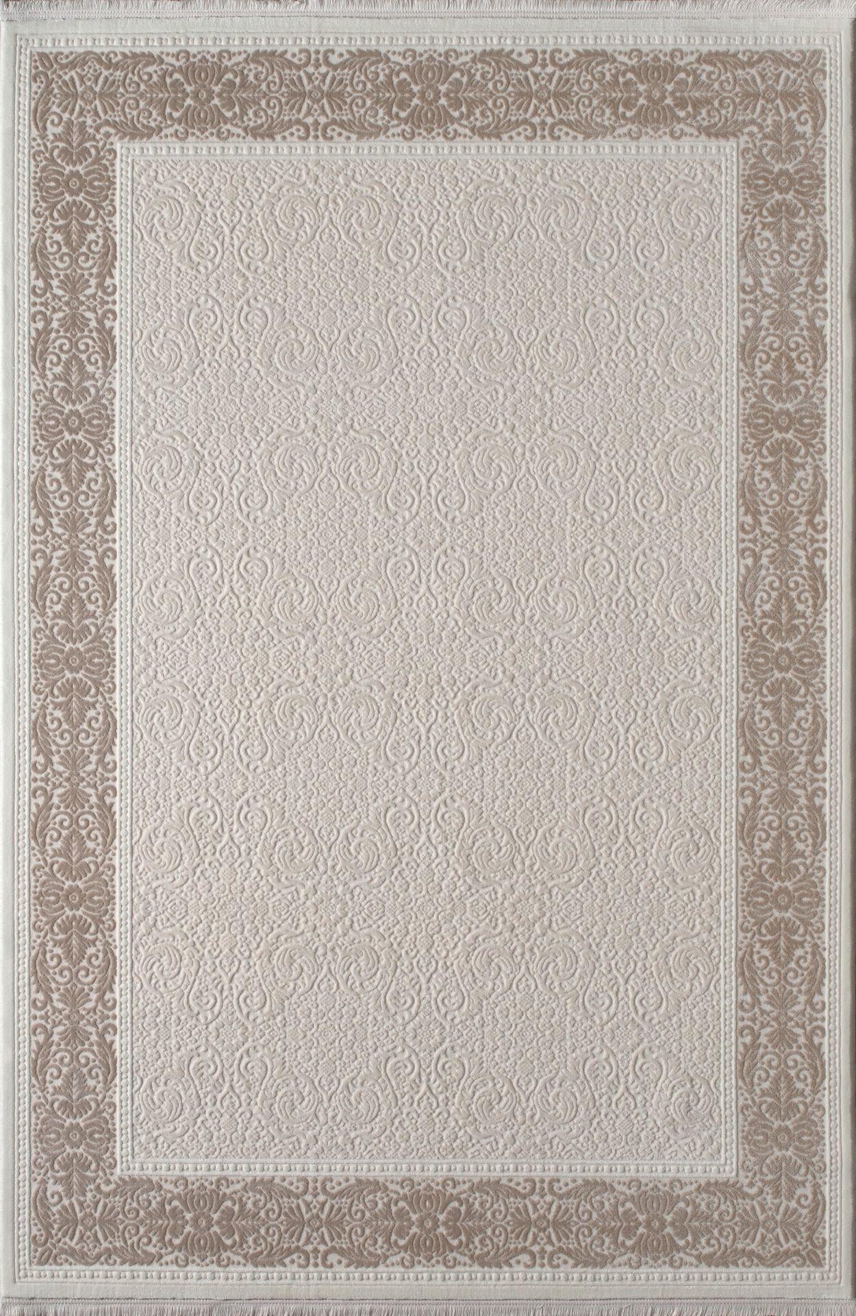 By Özer Halı Krem Bej Renk Bordürlü Klasik Stil Artemis Halı Anetta 03318D Salon Halısı