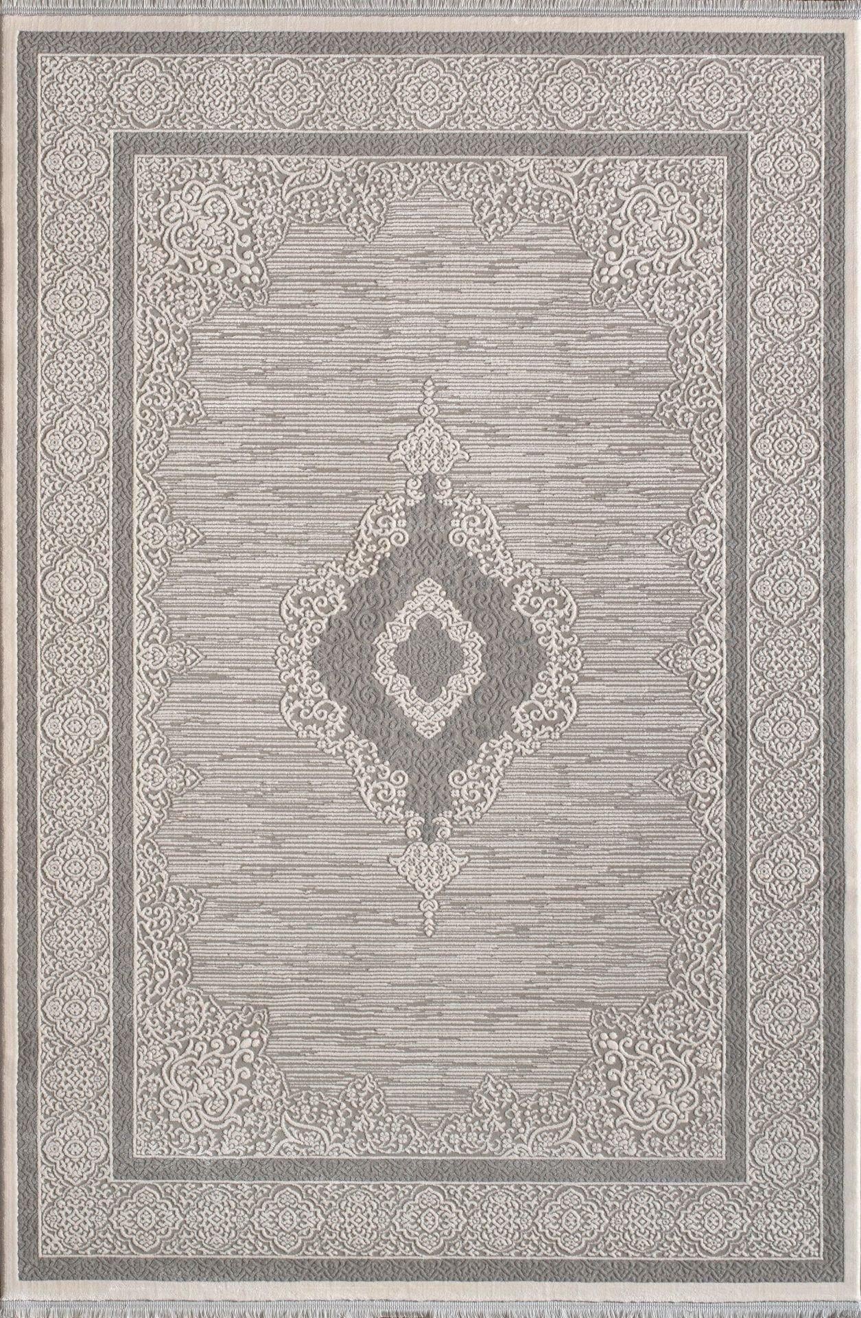 By Özer Halı Krem Gri Renk Bordürlü Klasik Stil Artemis Halı Anetta 03319G Salon Halısı