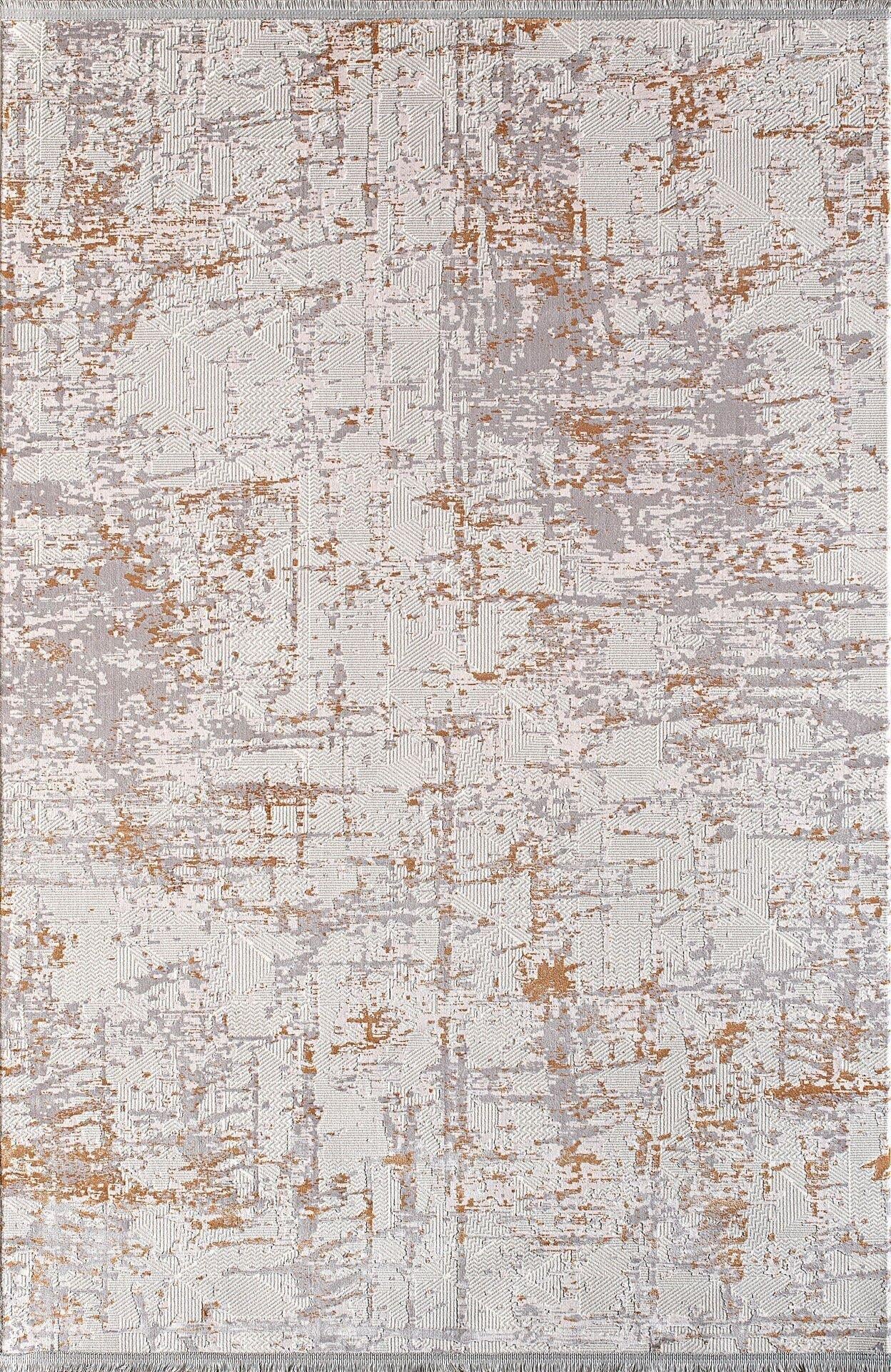 By Özer Halı Krem Gri Renk Kahve Desenli Modern Stil Artemis Halı Emma 09766D Salon Halısı