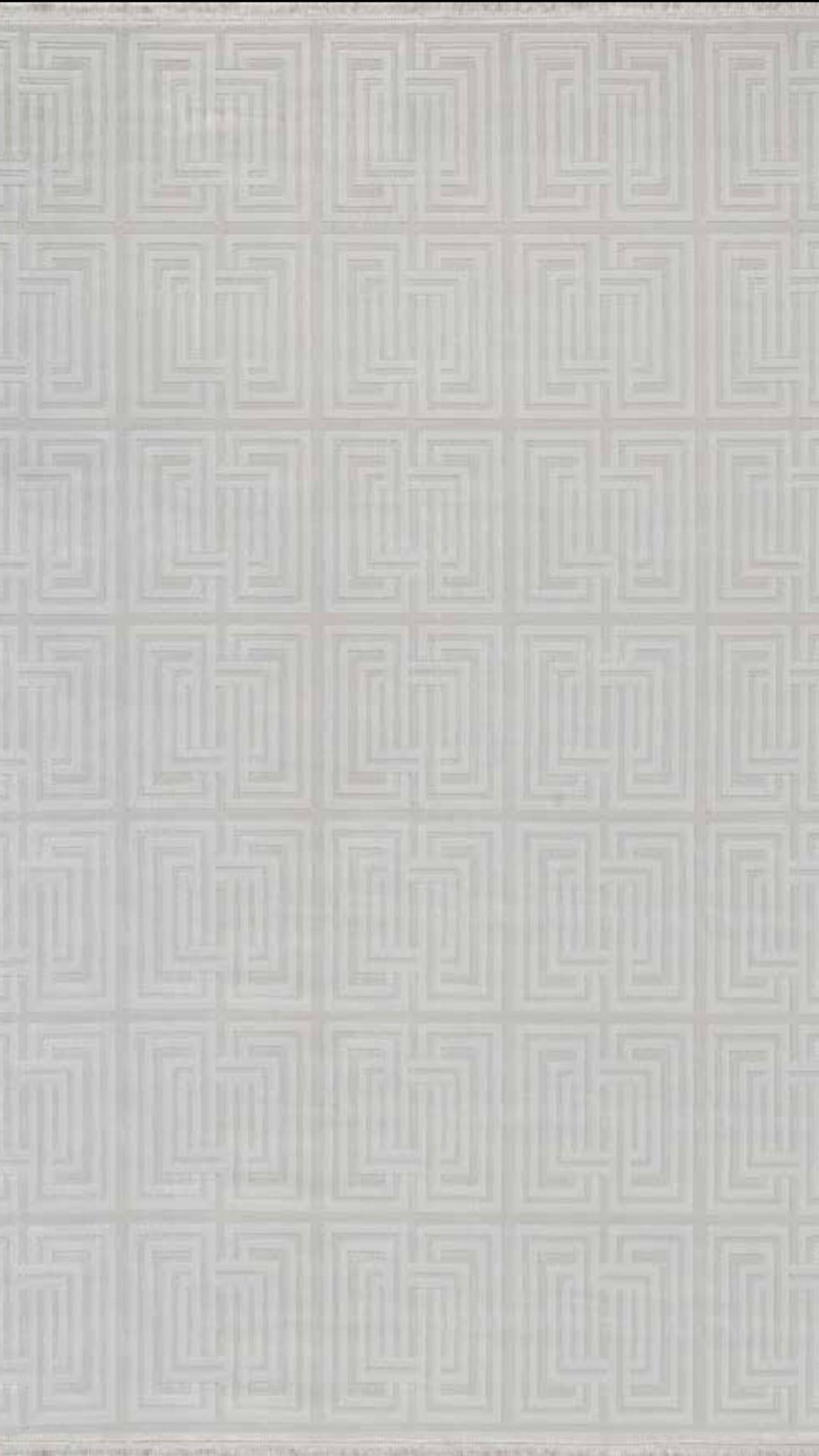 By Özer Halı Krem Renk Geometrik Şekilli Modern Stil Flora Halı Magnum 7135A Salon Halısı