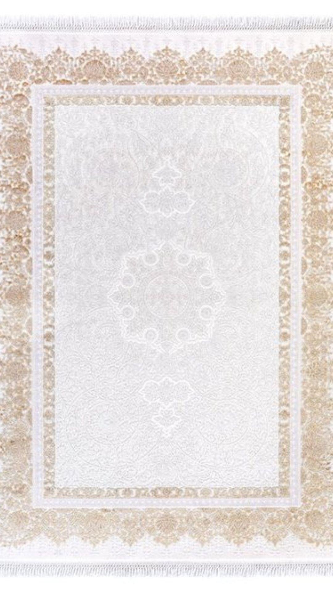 By Özer Halı Krem Renk Gold Bordürlü Klasik Artemis Halı Vintage 0702C Salon Halısı
