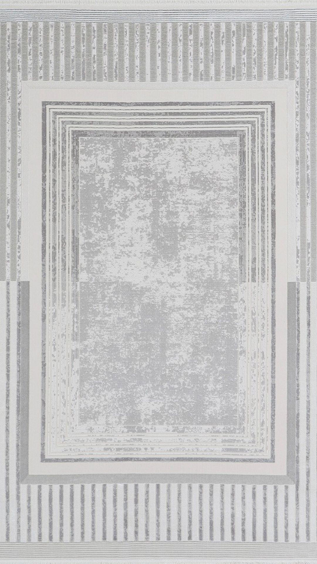 By Özer Halı Krem Renk Gri Bordürlü Modern Empera Halı Raymond Plus Cagnes Salon Halısı