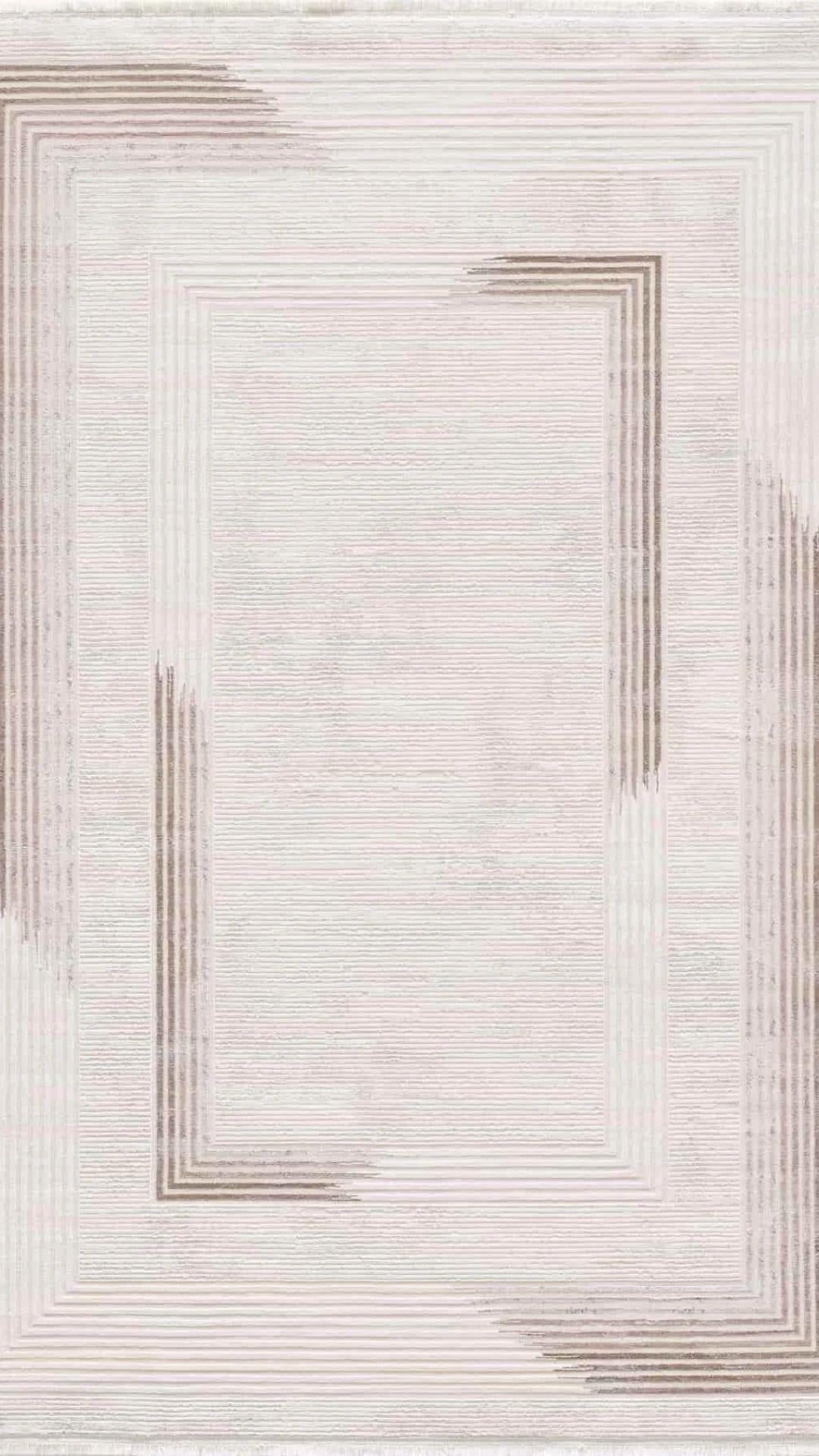 By Özer Halı Krem Renk Kahve Desenli Modern Stil Majolika Halı Anemone AN23A Salon Halısı