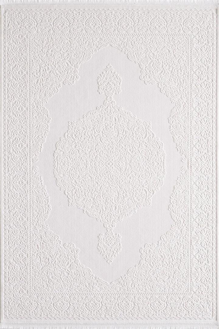 By Özer Halı Krem Renk Klasik Stil Bordürlü Windsor ND13A Salon Halısı