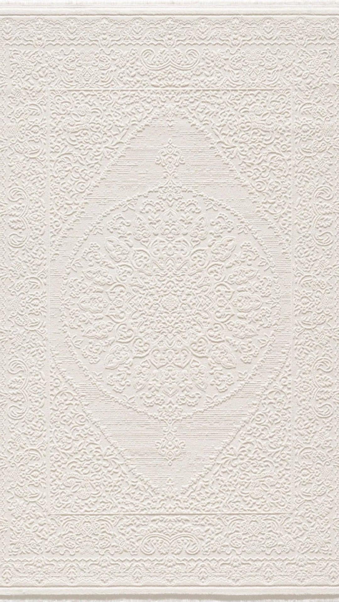 By Özer Halı Krem Renk Klasik Stil Saray Halı Armoni Silver SV071A Salon Halısı
