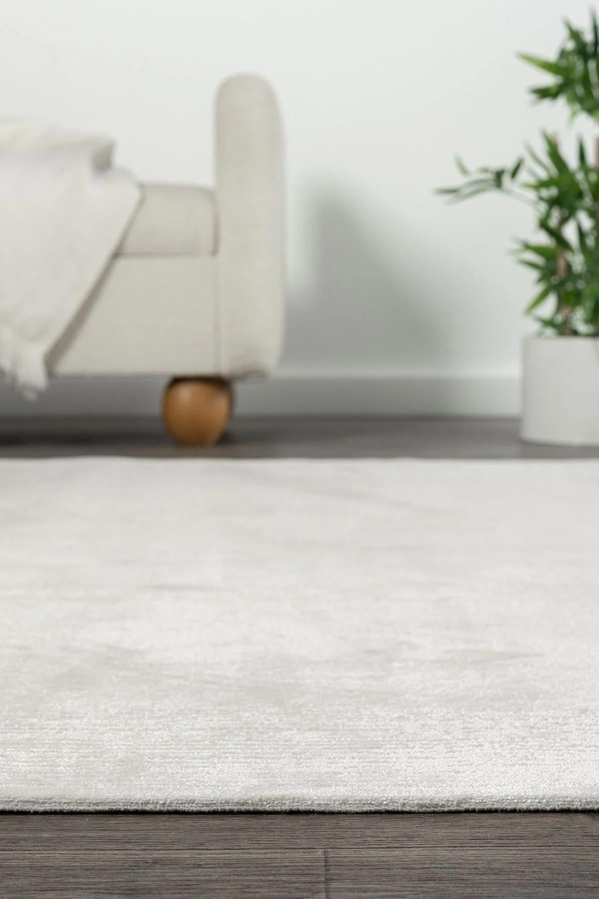 By Özer Halı Krem Renk Sade Modern Stil Koza Halı Lara A0335A Salon Halısı