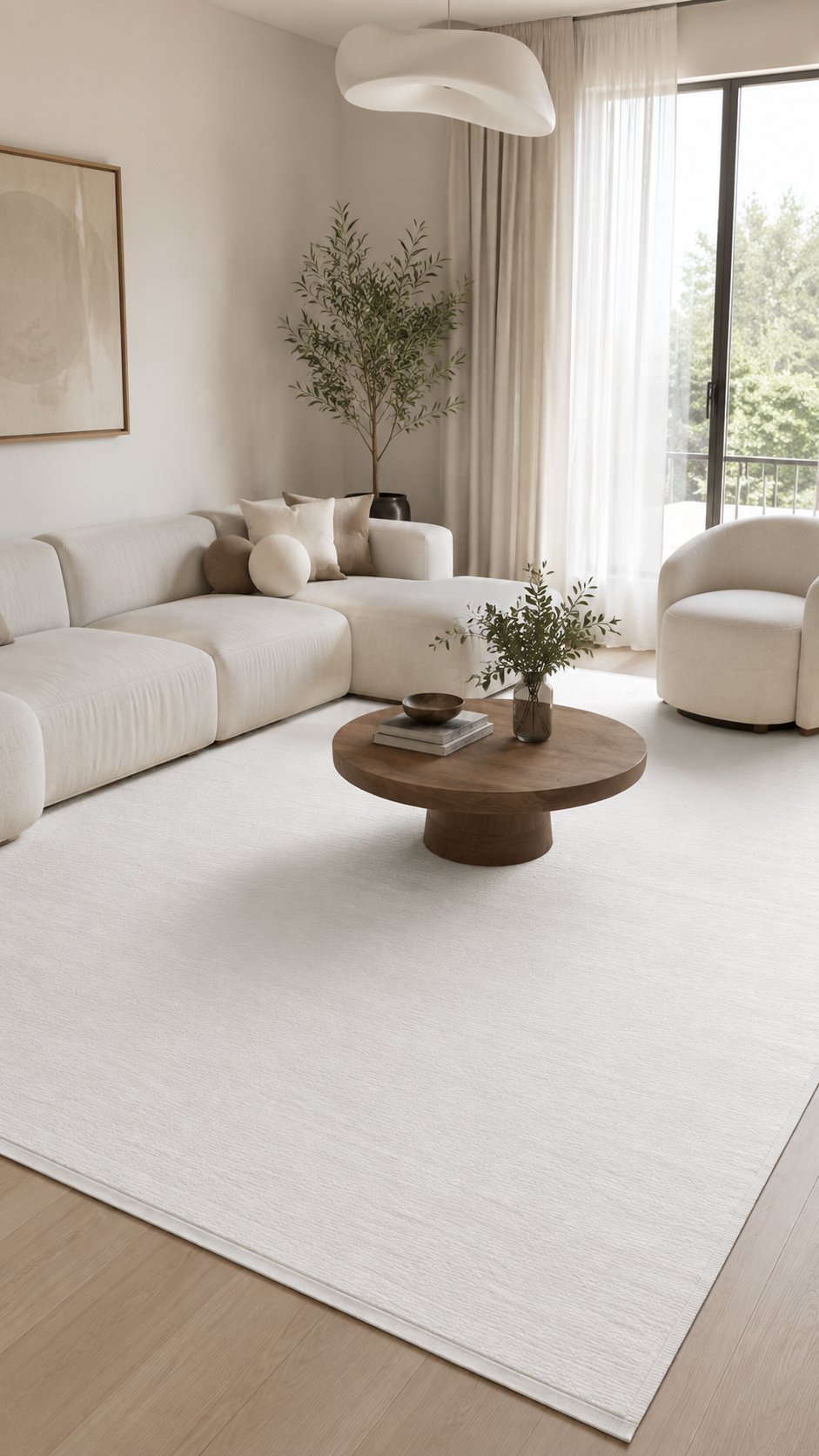 By Özer Halı Krem Renk Sade Saray Halı Soft ST81A Salon Halısı