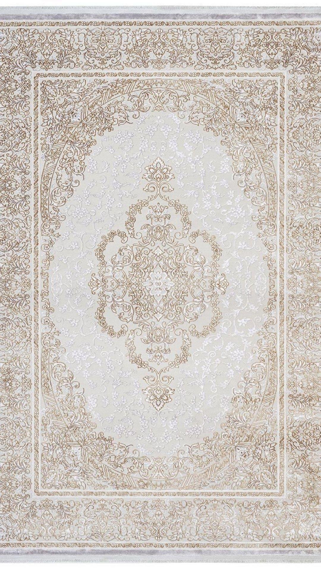By Özer Halı Krem Renk Sarı Bordürlü Klasik Stil Artemis Halı Dream 09706D Salon Halısı