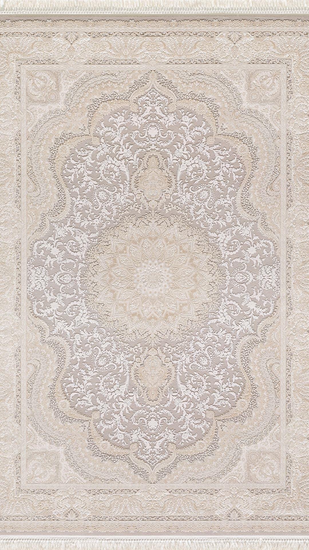 By Özer Halı Krem Vizon Renk Bordürlü Klasik Stil Artemis Halı Palace 05202D Salon Halısı