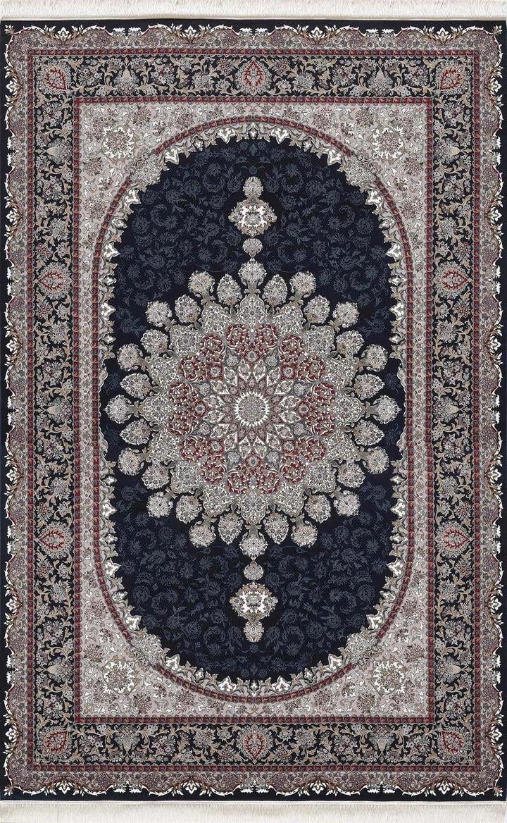 By Özer Halı Lacivert Kırmızı Renk Bordürlü Klasik Stil Alhambra AH12A Salon Halısı