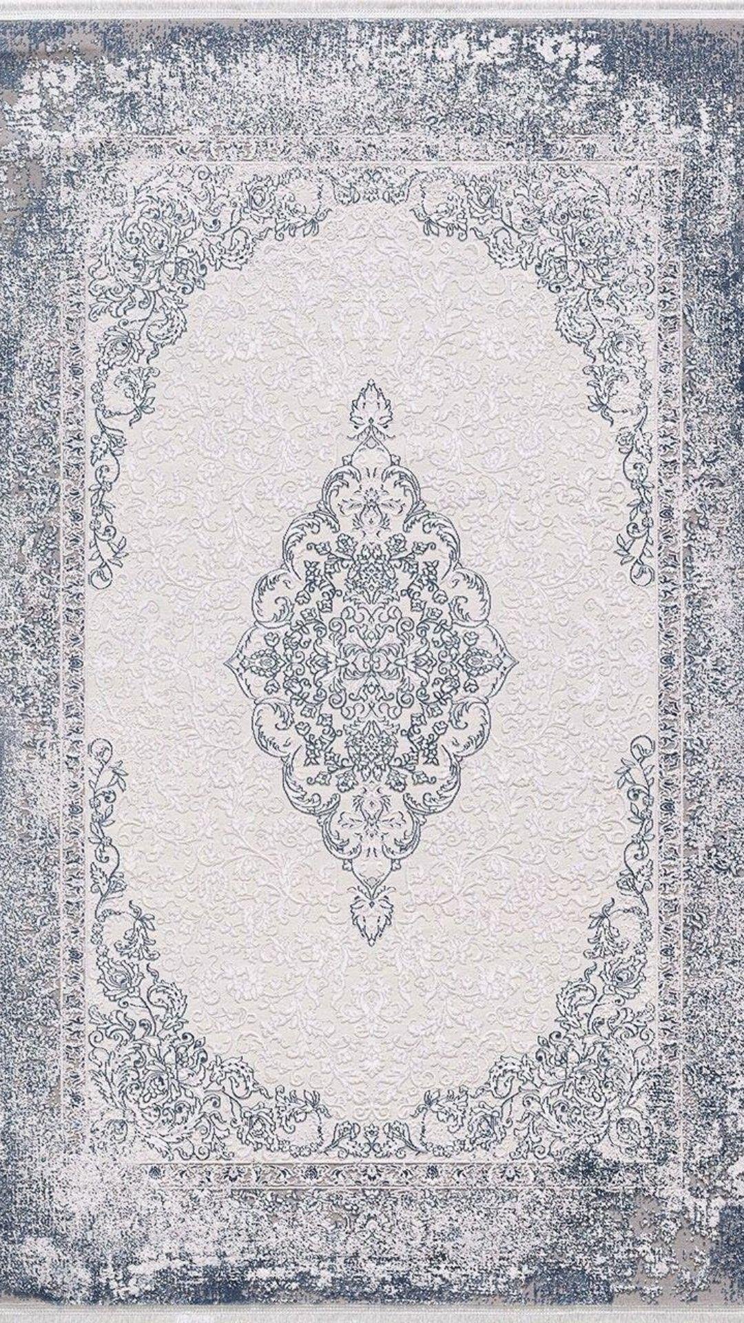 By Özer Halı Mavi Renk Gri Bordürlü Klasik Stil Artemis Halı Dream 09707D Salon Halısı