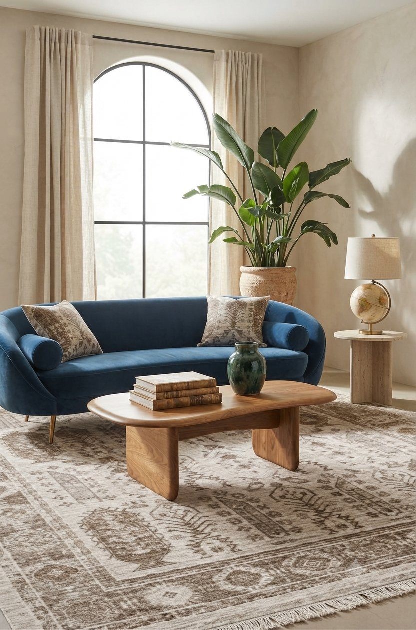 By Özer Halı Sıcak Renk Geçişli Etnik Stil Royal Halı Armonika YT09B Salon Halısı