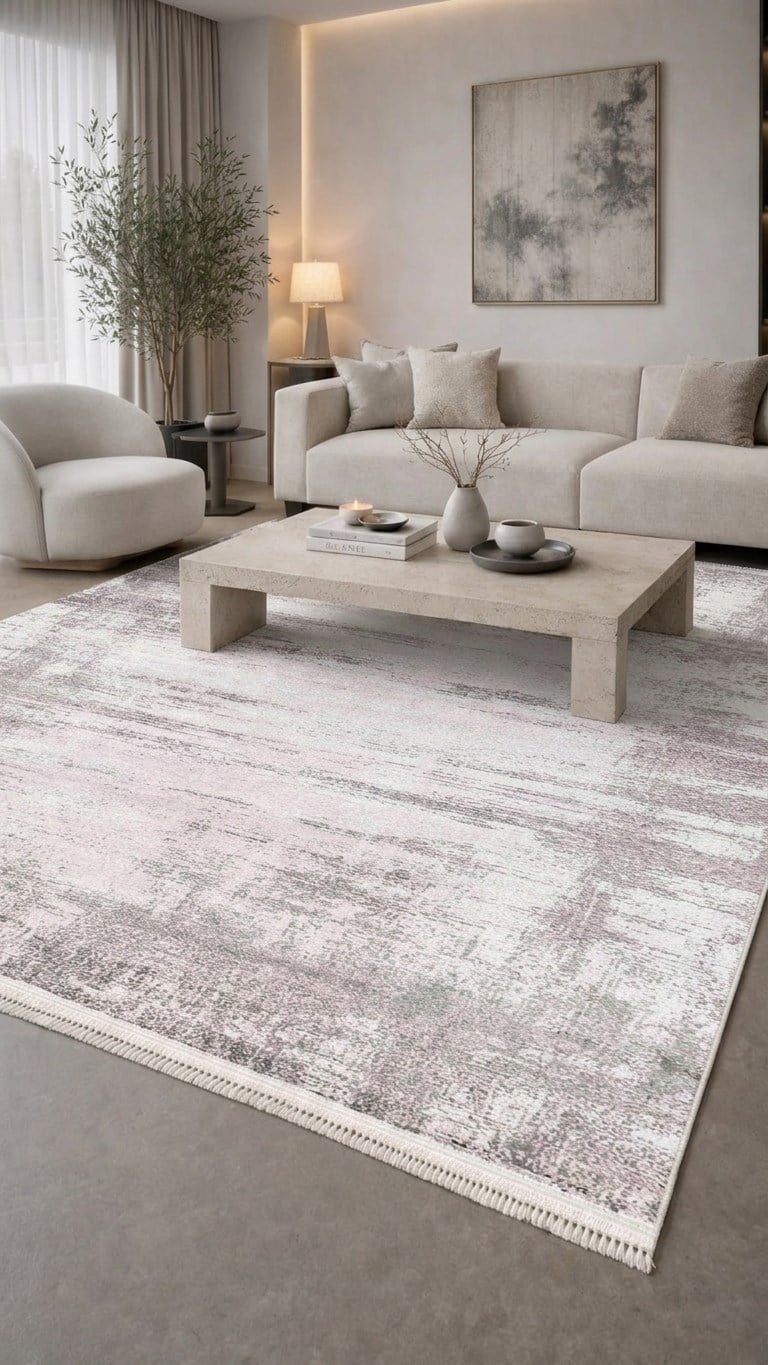 By Özer Halı Su Yeşili Renk Modern Stil Gümüşsuyu Black & Brown 15457 Salon Halısı