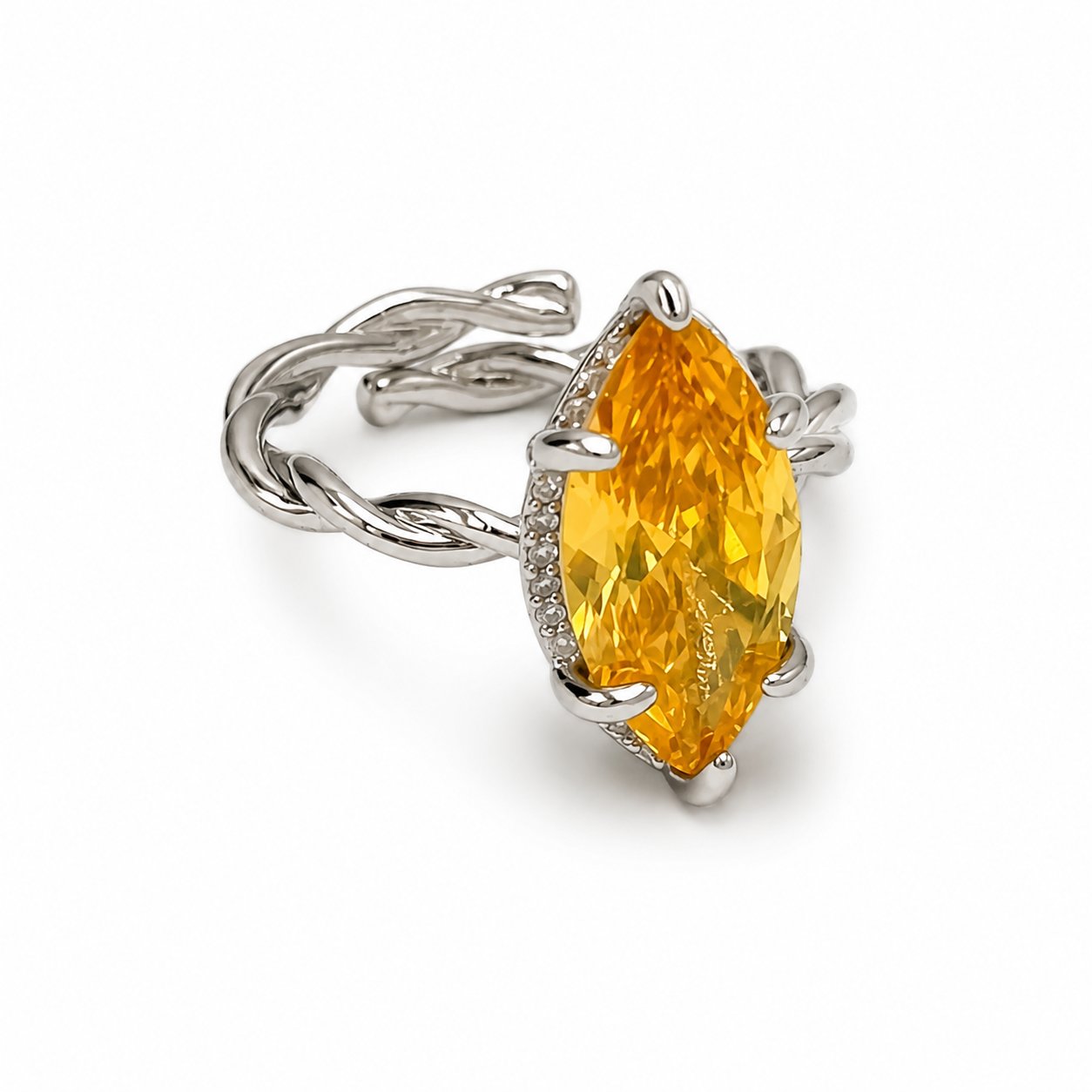 Queen Yelœw Daimond Ayarlanabilir Rings