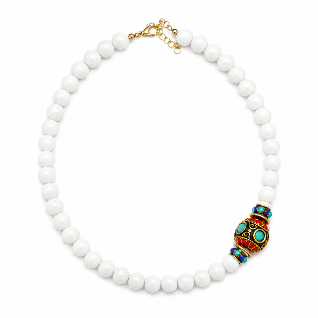 White Bloom Roset DogalTas Kolye