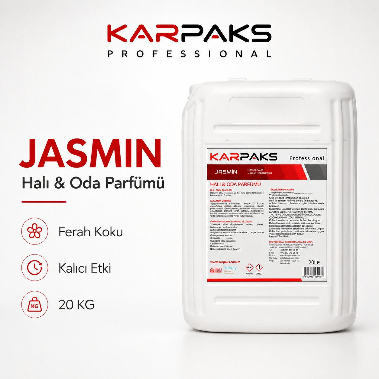 Karpaks Jasmin Halı ve Oda Parfümü 20 Kg