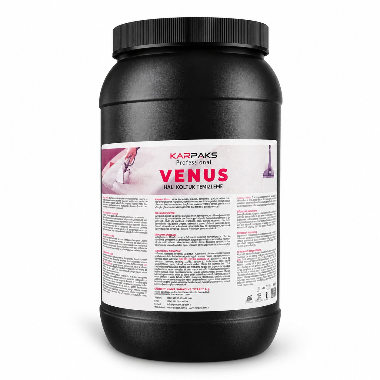 Karpaks Professional Venus Halı Koltuk Temizleme Deterjanı 3 Kg Konsantre Profesyonel Leke Çıkarıcı