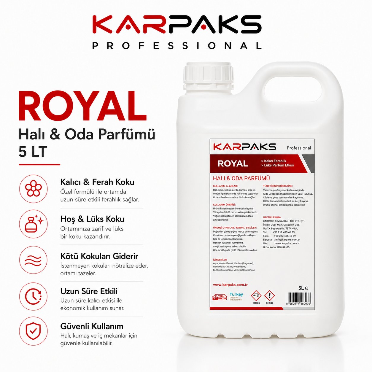 Karpaks Royal Halı ve Oda Parfümü 5 Lt