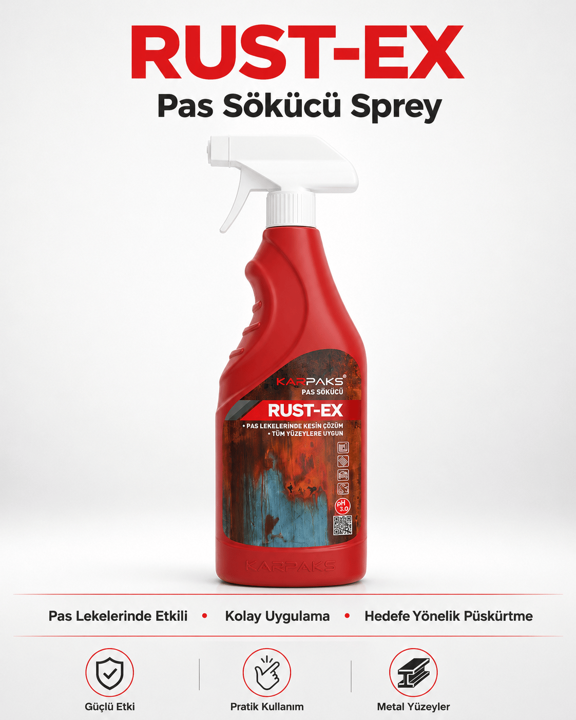 Karpaks Rust-Ex Halı Kumaş Pas Lekesi Sökücü Sprey 750 ml Koltuk Döşeme Temizleyici