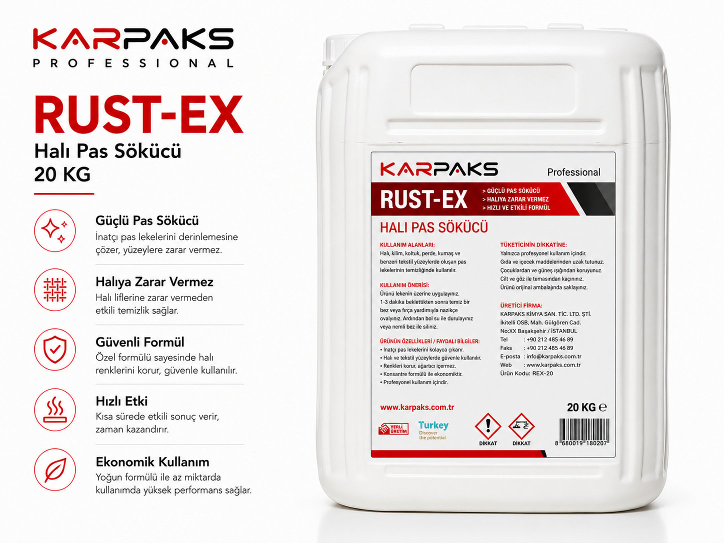 Karpaks Rust-Ex Pas Sökücü 20 Kg