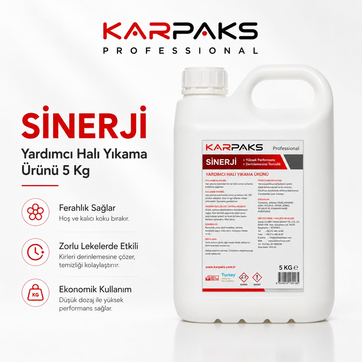 Karpaks Sinerji Yardımcı Halı Yıkama Ürünü 5 Kg
