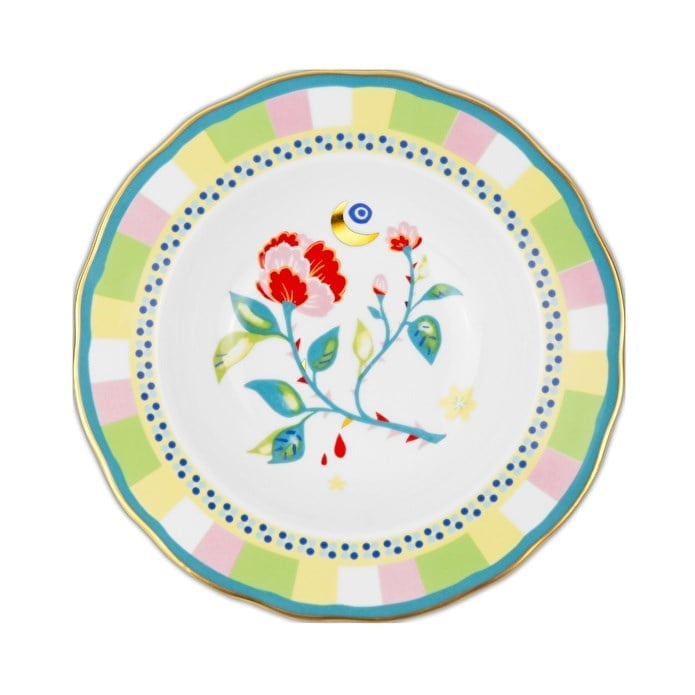 Bacı Milano Mamma Mia Karanfil Desenli Pasta Tabağı 22 Cm