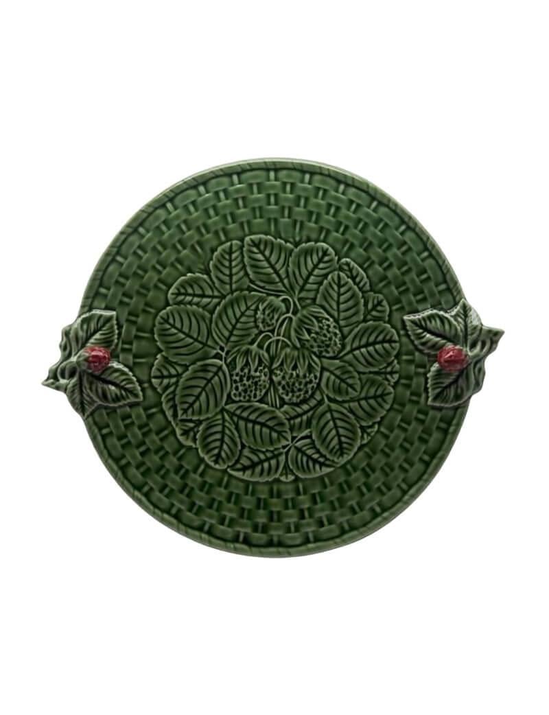 BRD Çilekli Yeşil Sunum Tabağı 37 cm