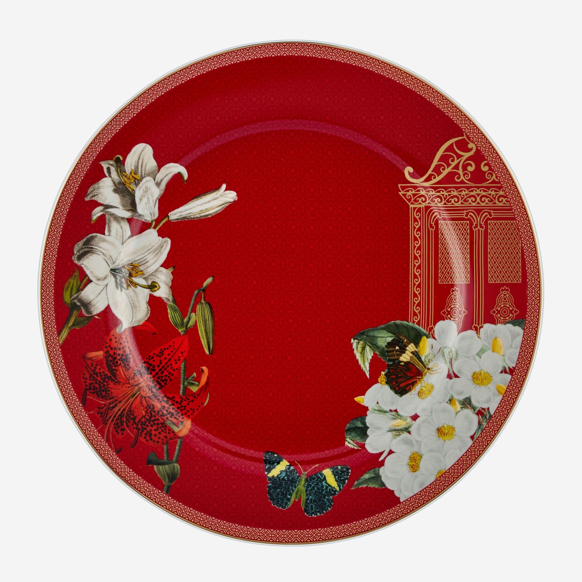 CHIARA ALESSI BUTTERFLY WALLEY KIRMIZI SERVİS TABAĞI 26 CM