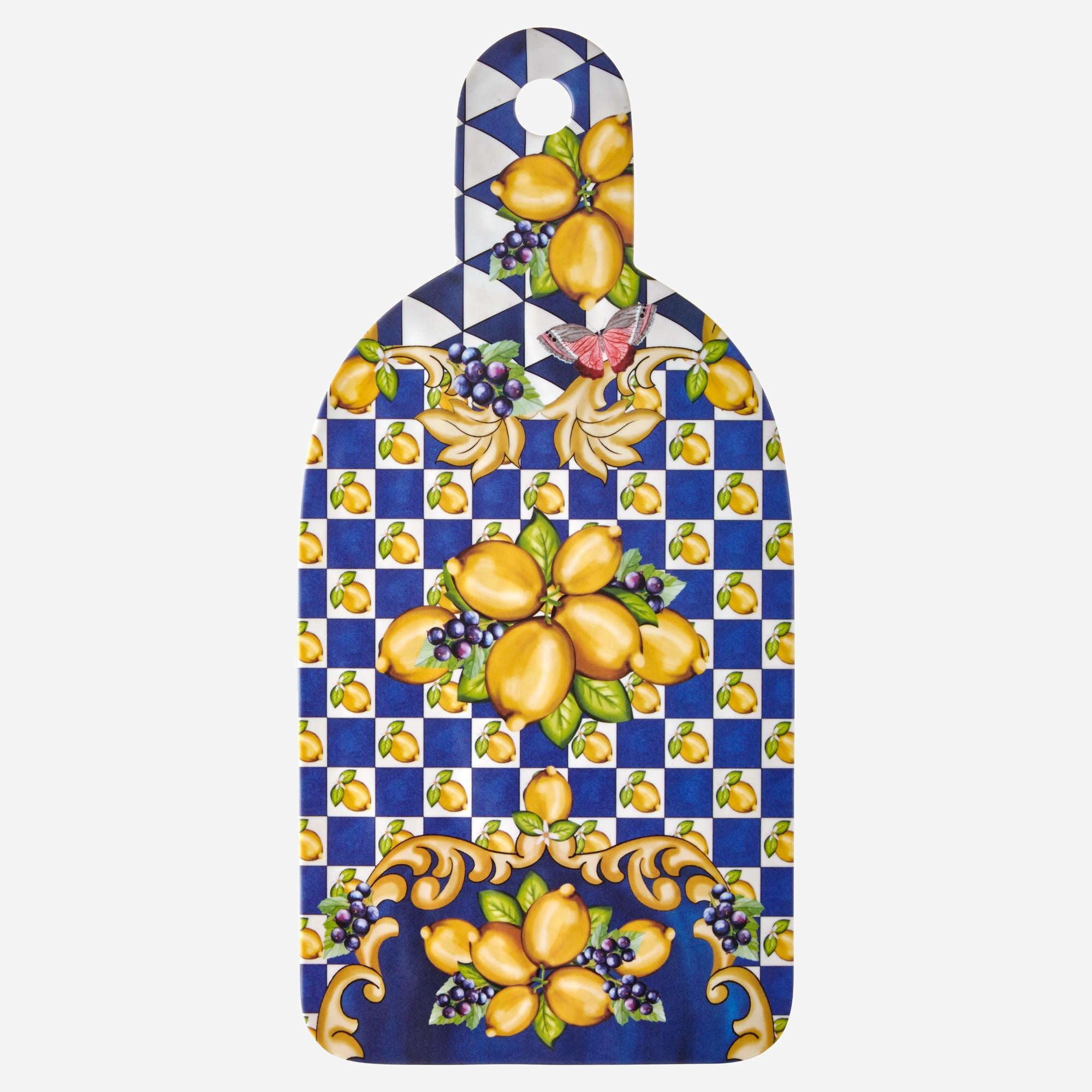 CHIARA ALESSİ Capri Collection Mavi Melamin Sunum Tahtası 34 Cm