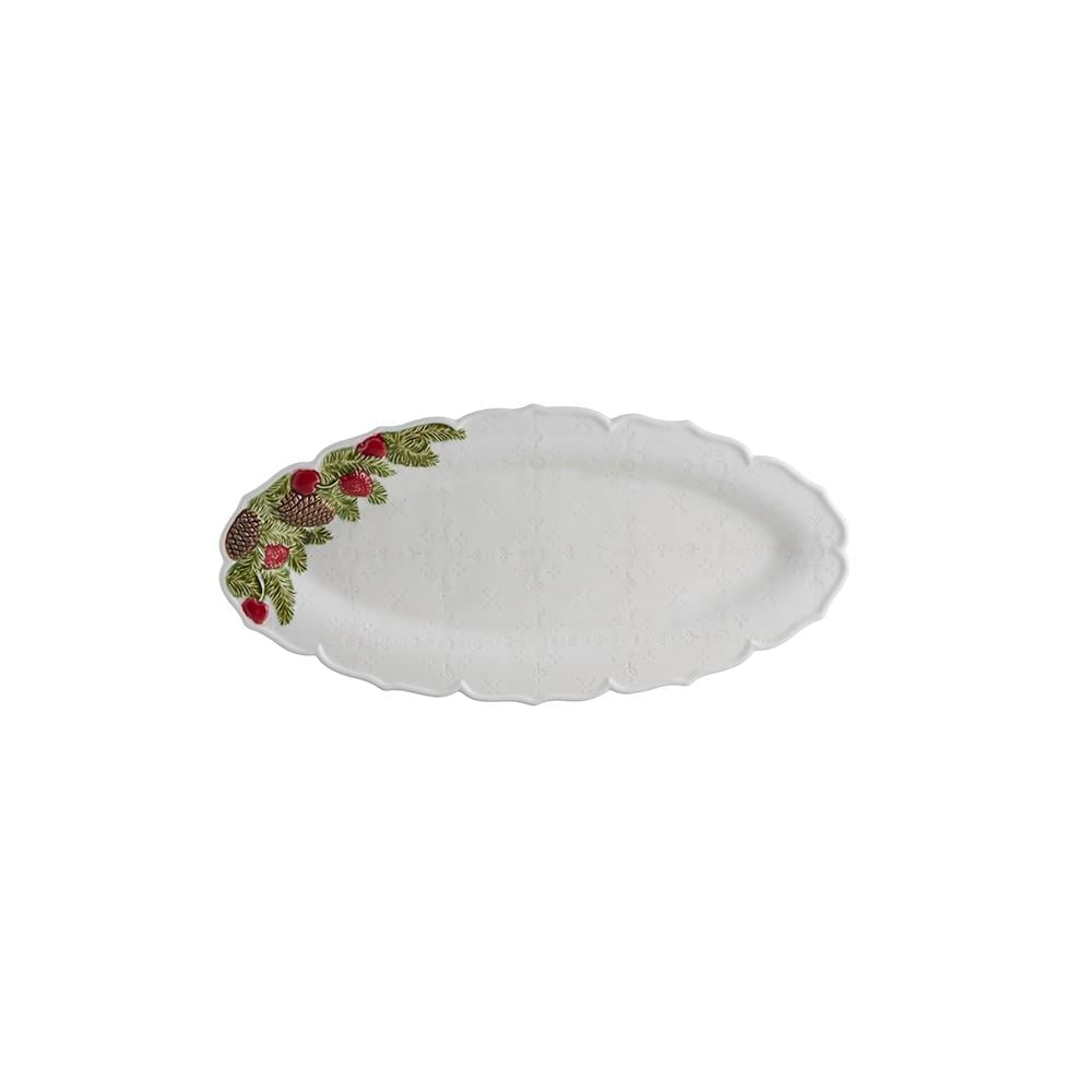 KRS-95020018 BORDALLO PİNHEİRO Christmas Garland Oval Kayık Servis ( 39,5x19 )