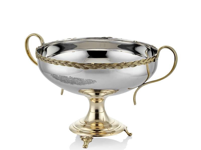 LMD BLACK PEARL HALAT DESENLI KULPLU KÜÇÜK  KASE 33*25*23,5CM