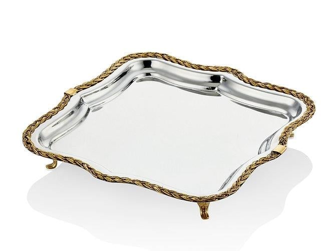 LMD BLACK PEARL HALAT DESENLİ TEPSİ 33X33X5 CM
