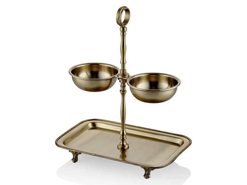 LMD BLACK PEARL SADE ALTI DIKDORTGEN GOLD 2LI SUNUM 25X11X31CM