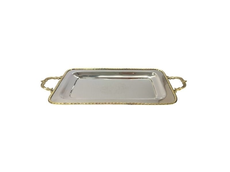 Lmd Border Collectıon Kulplu Dıkdortgen Tepsı Kucuk 46.5x21.5x5.5 Cm