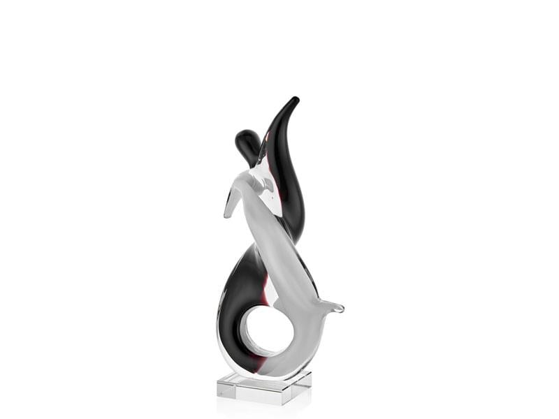 LMD DANCER BLACK WHITE GLASS DECOR 20X10X33 CM