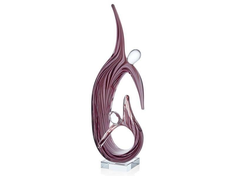 LMD DANCERS RED PINK GLASS DECOR 17,5X14X42CM