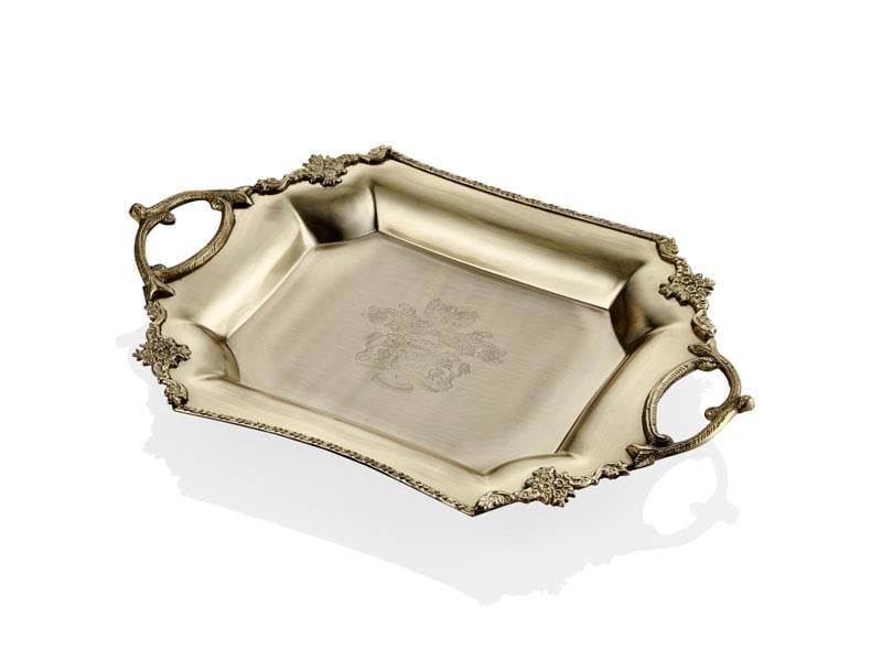 LMD ENGRAVE BORDER GOLD TEPSİ 35X23X4CM