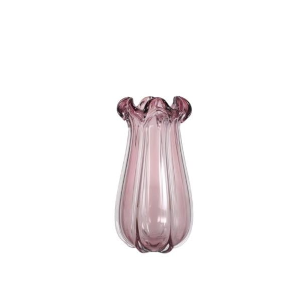 LMD FOLD PURPLE LARGE GLASS VASE 15,5X15,5X31CM