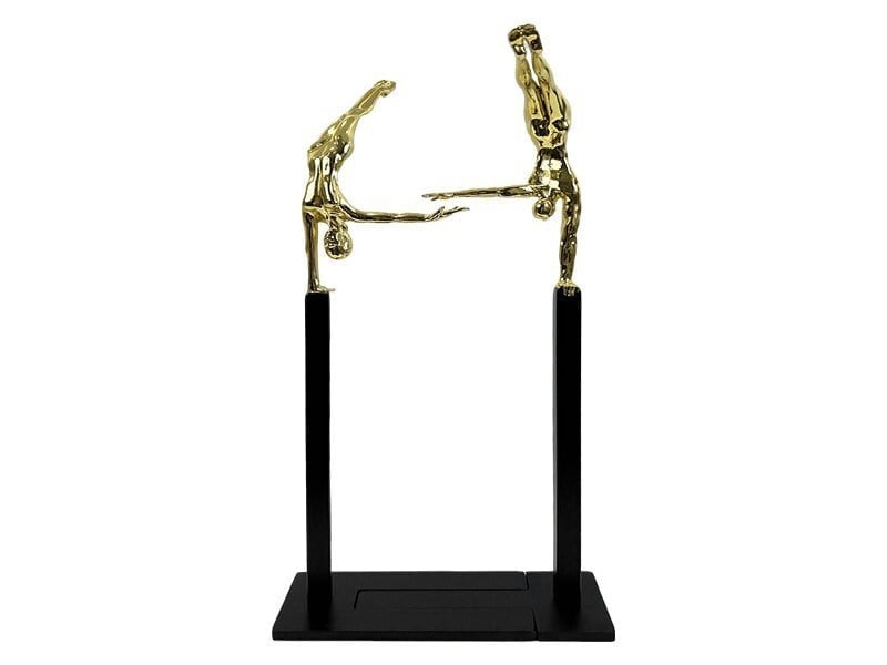 Lmd Gold Acrobats On Black Stand 22x19x48 Cm