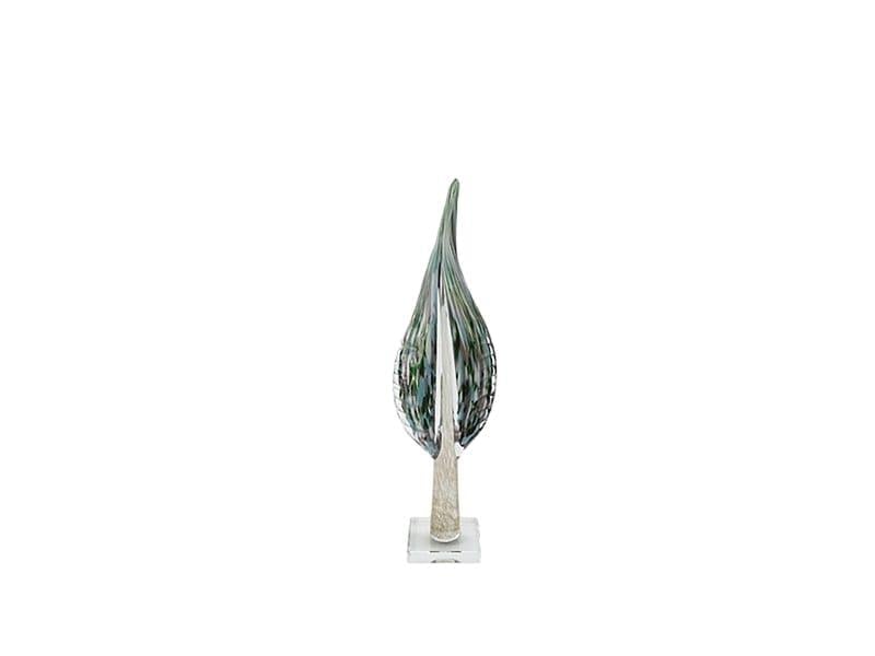 LMD LEAF LARGE BLUE GREEN DECOR 13X8X49 CM