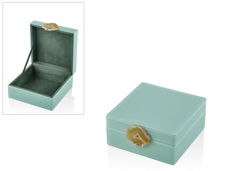 LMD MINT GREEN SMALL SQUARE BOX 16X16X8 CM