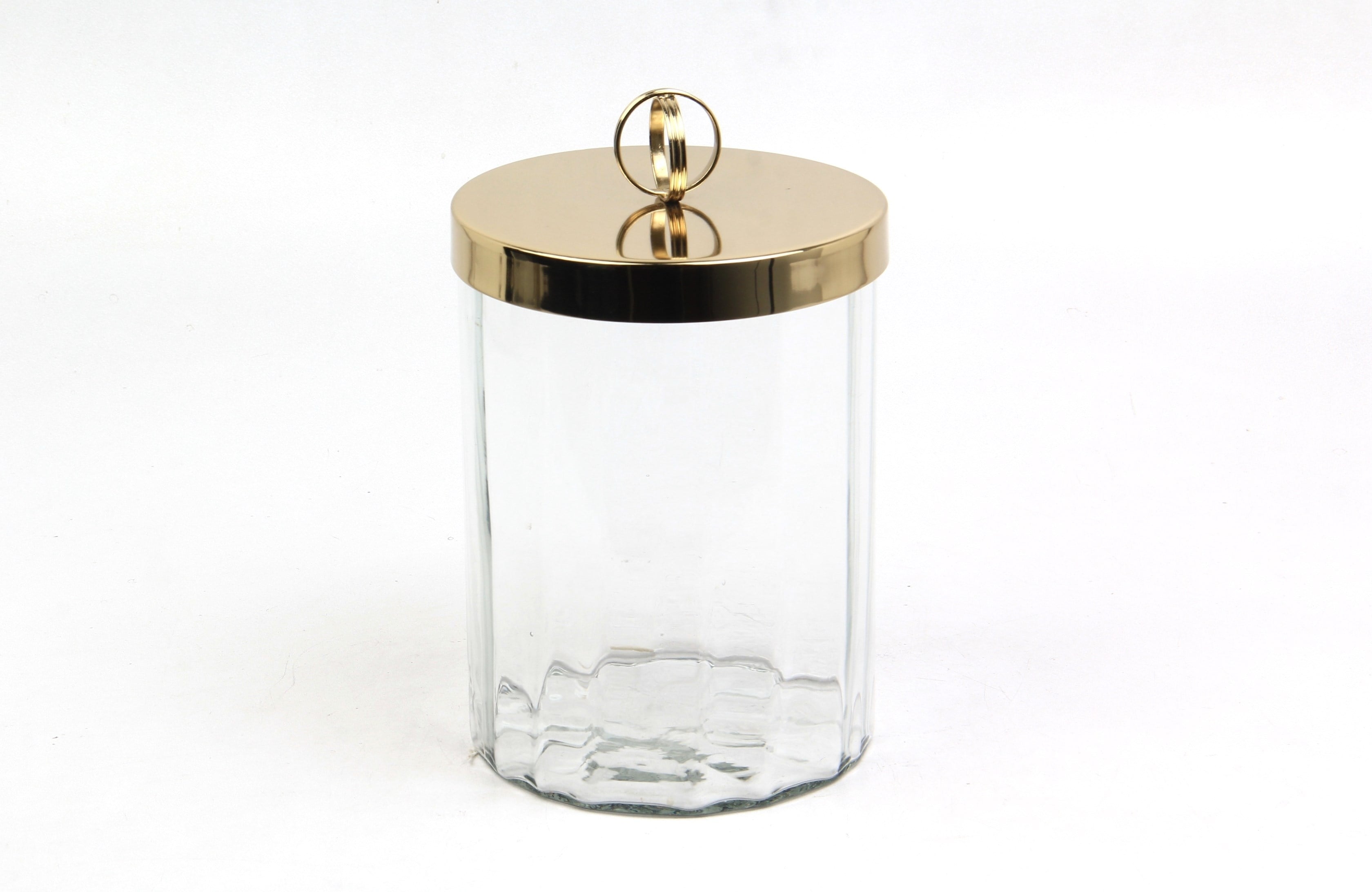 Lmd Optık Cam Orta Boy Gold Kavanoz 15x15x24,5 Cm