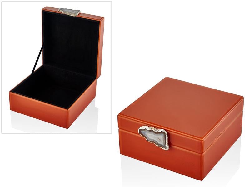 LMD ORANGE LARGE SQUARE BOX 21X21X10CM