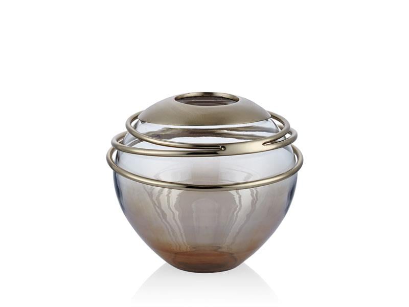 LMD PLAYFUL SHORT GOLD VASE 27X27X24CM