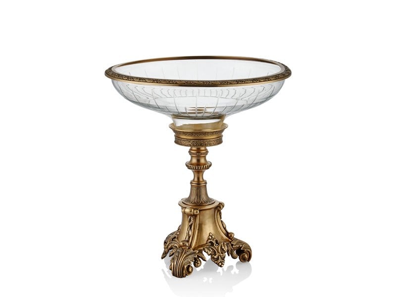 Lmd Trıangle Stand Dısh Antıque Brass 33X33X42 Cm